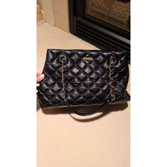 Like NEW Kate Spade New York Black Maryanne Quilted Tote Purse Satchel - Picture 3 of 9